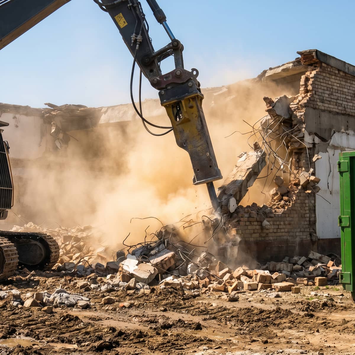 Abrissarbeiten mit Bagger Abrissarbeiten mit Bagger