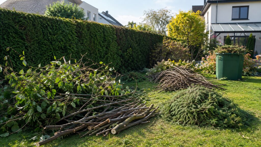 Grünschnitt in Bruchköbel nach Heckenschnitt und Gartenarbeiten getrennt gesammelt