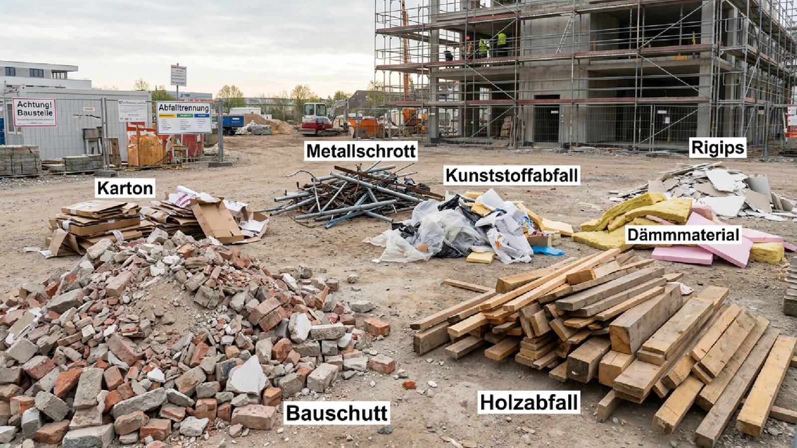 Abfälle auf Baustellen: Welche Arten gibt es und wie werden sie entsorgt?